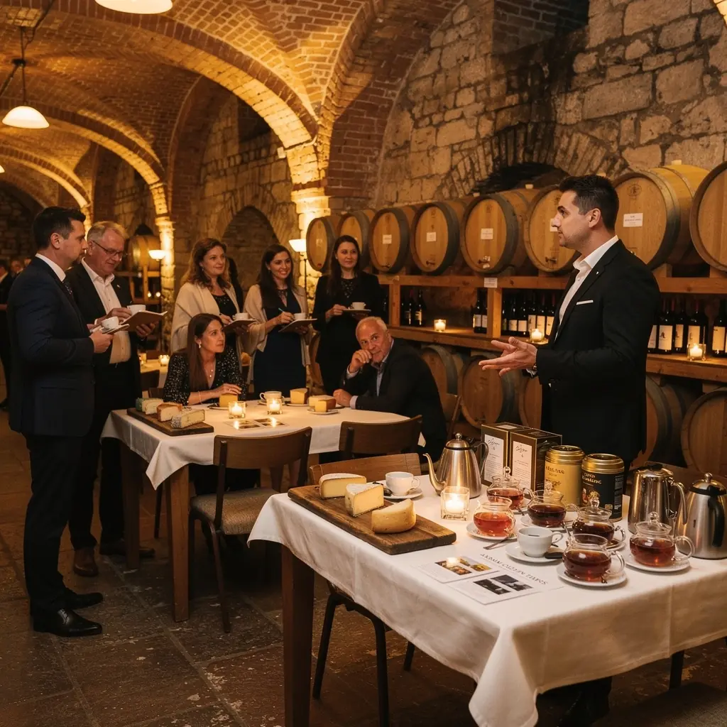 Aranyszínű Assam tea levelek a teáscsészében