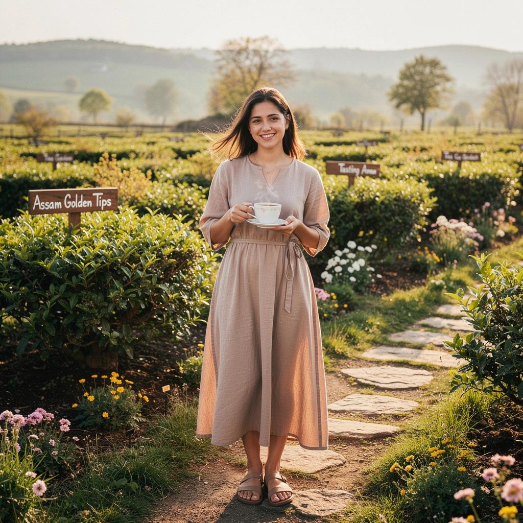 Assam tea levelek szépen elrendezve, tükrözve a prémium minőséget.